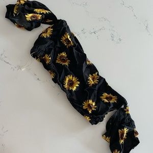 Super Cropped Sunflower Off the Shoulder Top